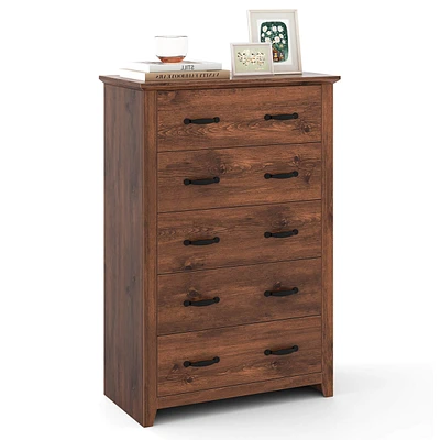 5 Drawer Chest Storage Dresser Tall Cabinet Organizer Bedroom Hallway