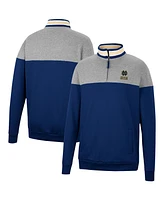 Men's Colosseum Navy, Heather Gray Notre Dame Fighting Irish Be the Ball Quarter-Zip Top