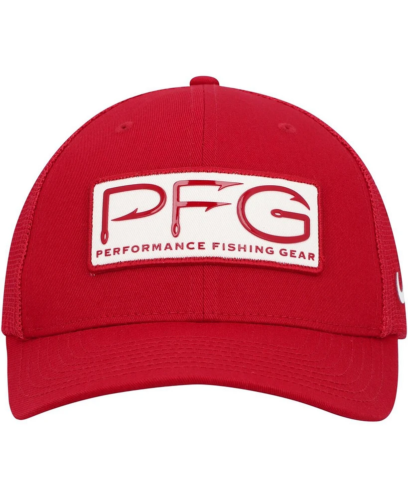 Men's Columbia Crimson Alabama Tide Pfg Hooks Flex Hat