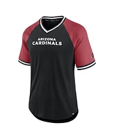 Men's Fanatics Black, Cardinal Arizona Cardinals Second Wind Raglan V-Neck T-shirt