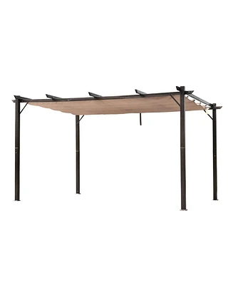 Outsunny 10' x 13' Pergola with Retractable Shade Canopy, Aluminum