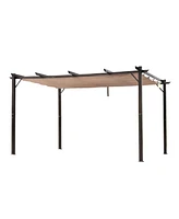 Outsunny 10' x 13' Pergola with Retractable Shade Canopy, Aluminum