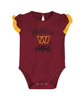 Newborn and Infant Boys Girls Burgundy, Gold Washington Commanders Too Much Love Two-Piece Bodysuit Set