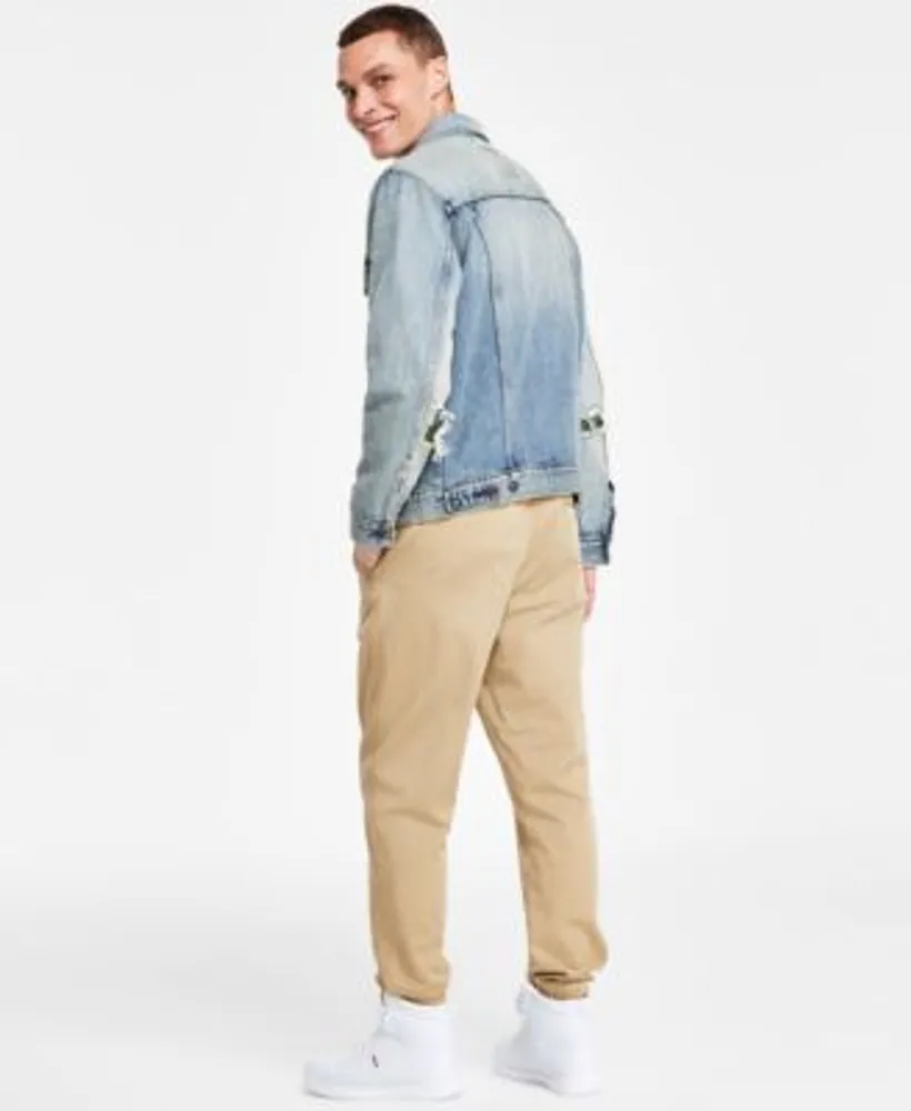Levis Mens Regular Fit Denim Trucker Jacket Classic Western Shirt Tapered Jogger Pants