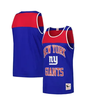 Men's Mitchell & Ness Royal, Red New York Giants Heritage Colorblock Tank Top