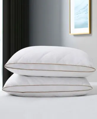 Unikome 100 Cotton Medium Support Feather Down 2 Pack Pillows
