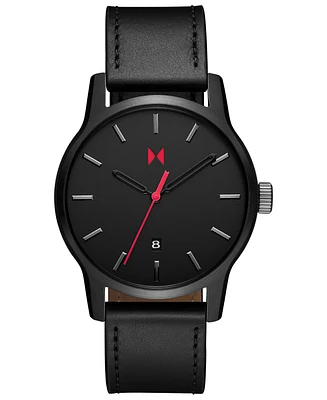 Mvmt Men's Classic Ii Black Leather Strap Watch 44mm