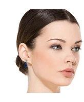 Sterling Silver Cubic Zirconia Long Narrow Teardrop Earrings