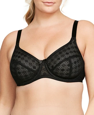 Glamorise Plus Full Figure Wonderwire Lace Comfort Bra 9855