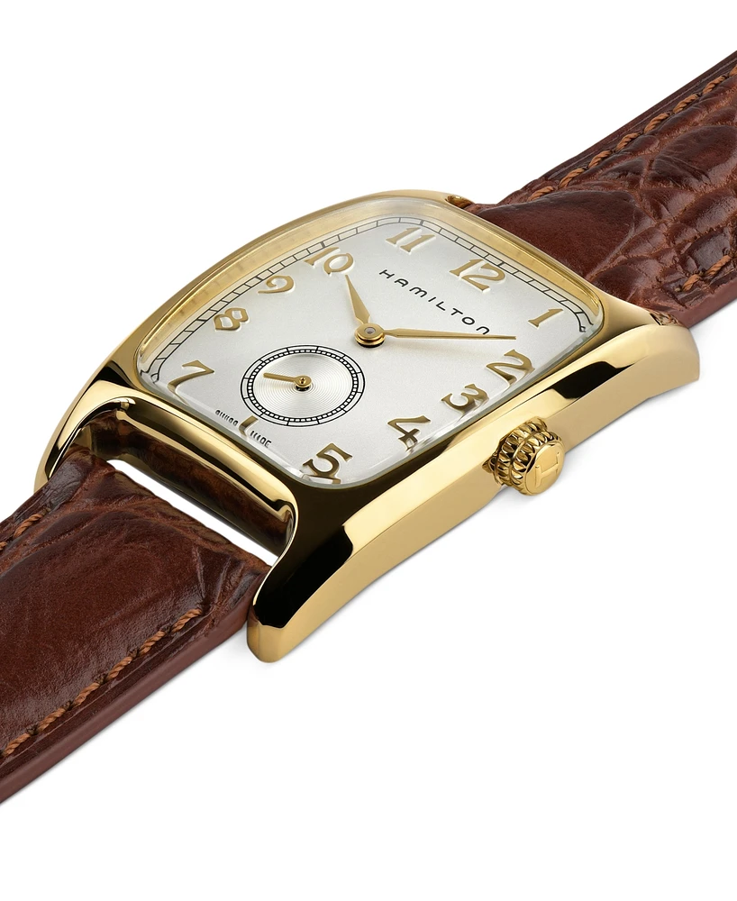 Hamilton Men's Swiss Boulton Brown Leather Strap Watch 27mm H13431553