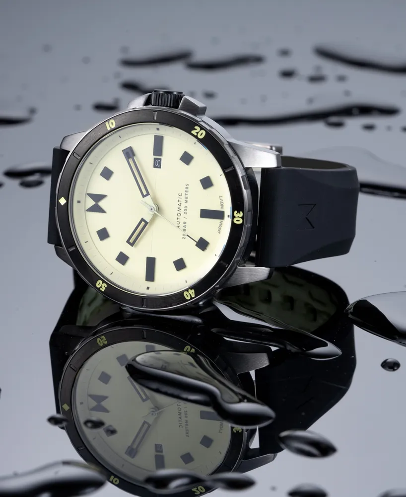 Mvmt Men's Minimal Sport Automatic Black Silicone Strap Watch 45mm