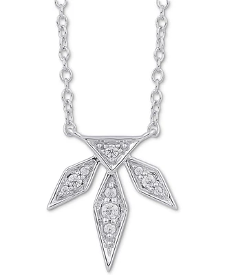 Enchanted Disney Fine Jewelry Diamond Elsa Snowflake Pendant Necklace (1/10 ct. t.w.) in Sterling Silver, 16" + 2" extender