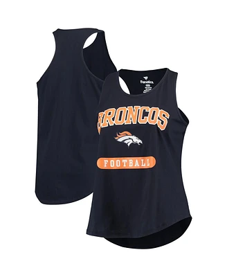 Women's Denver Broncos Navy Plus Size Team Racerback Tank Top