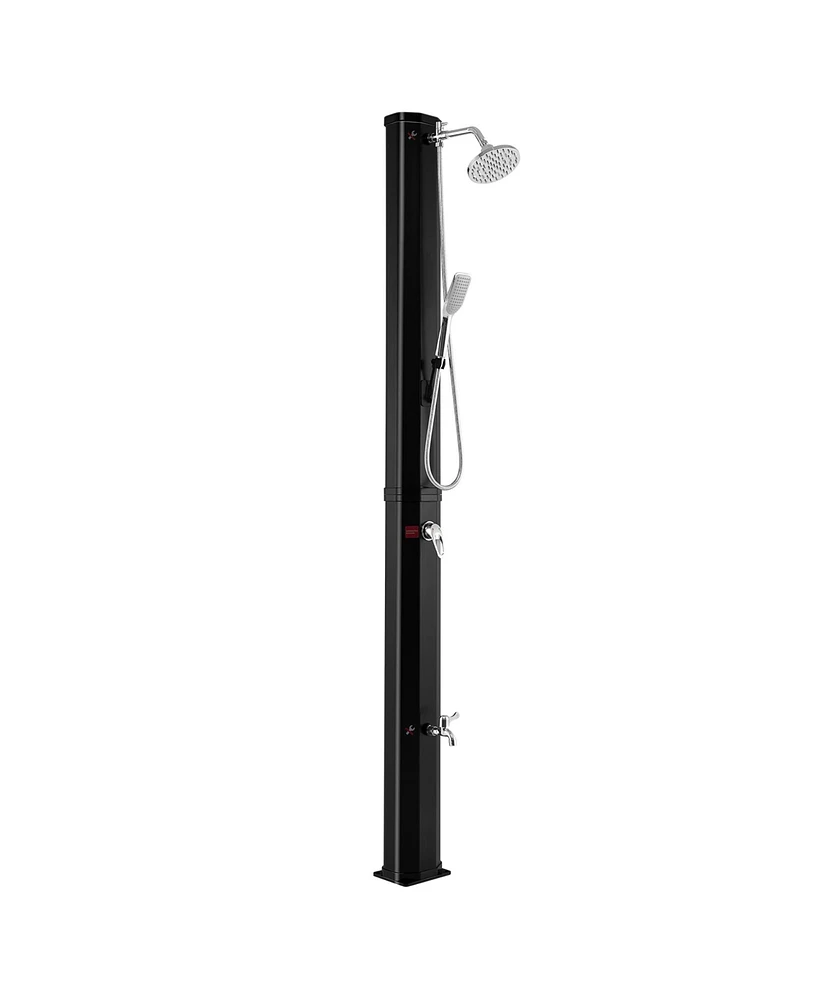7.2 Ft 9.3 Gallon Solar Heated Shower w/ Rain Shower, Foot Shower & Hand Shower