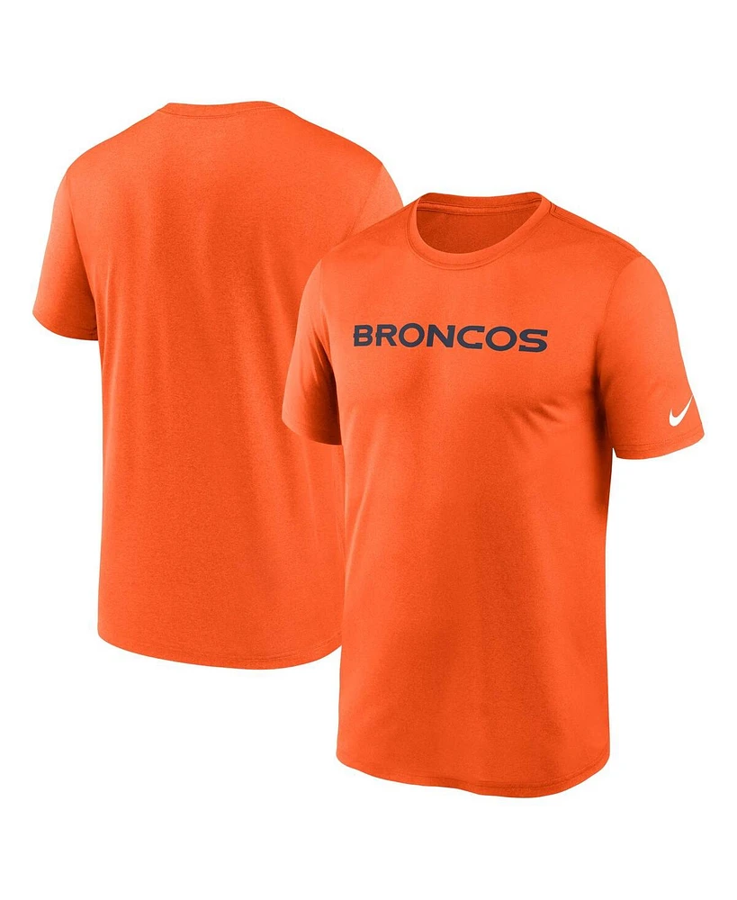 Men's Nike Orange Denver Broncos Legend Wordmark Performance T-shirt