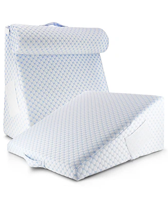 Nestl 12" Cooling Foam Wedge Pillow with Bolster Pillow