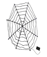 16" Lighted Battery Operated Spider Web Halloween Decoration with Led Lights