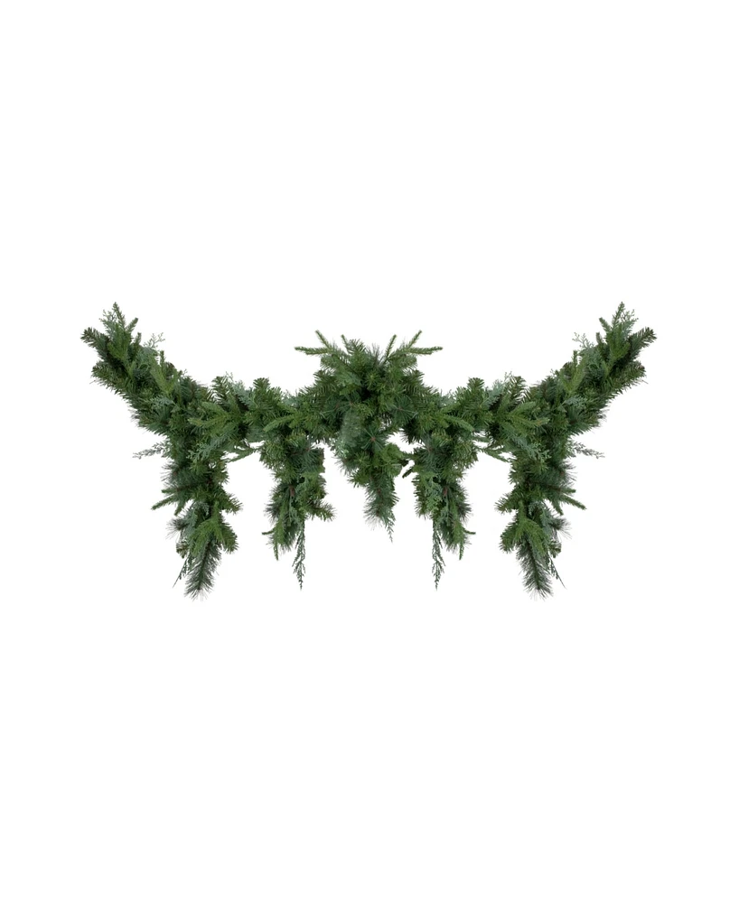 6' x 18" Mixed Pine Artificial Christmas Icicle Garland Unlit