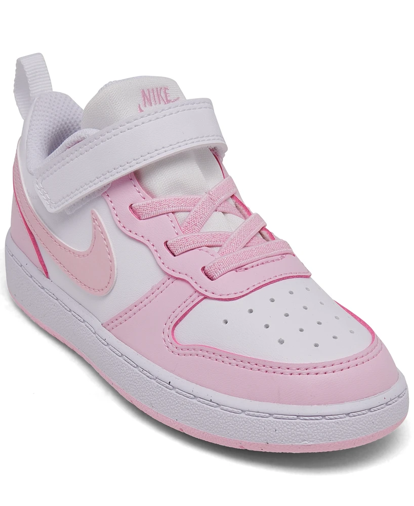 Nike Toddler Girls Court Borough Low Recraft Adjustable Strap Casual Sneakers from Finish Line