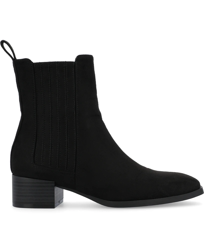 Journee Collection Women's Wrenley Block Heel Chelsea Booties