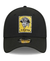 Men's New Era Black Pittsburgh Pirates Logo 39THIRTY Flex Hat