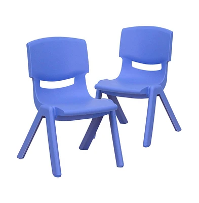 2 Pack Plastic Stackable School Chair With 10.5"H Seat, Preschool