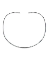 Bling Jewelry Basic Simple Thin Flat Slider Open Collar Contoured Statement Necklace Silver Sterling Add Pendant 2MM