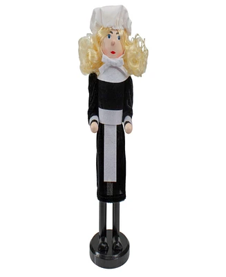 14" Pilgrim Woman Wooden Fall Harvest Thanksgiving Nutcracker