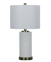 23" Architectural Glass Column Table Lamp with Designer Shade