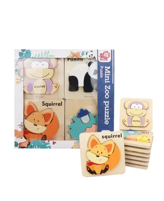 Leo & Friends Wooden Zoo Animal Puzzle Kit for Boys and Girls