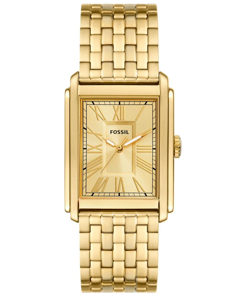 Fossil Men's Carraway Three-Hand Gold-Tone Stainless Steel Watch, 30mm