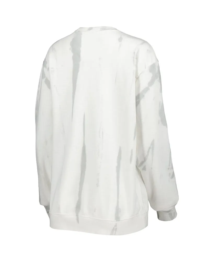 Men's League Collegiate Wear White, Silver Notre Dame Fighting Irish Classic Arch Dye Terry Pullover Sweatshirt