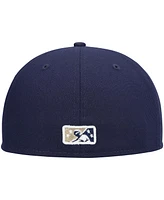 Men's New Era Navy Tri-City Dust Devils Authentic Collection Team Home 59FIFTY Fitted Hat