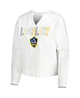 Women's Concepts Sport White La Galaxy Sunray Notch Neck Long Sleeve T-shirt