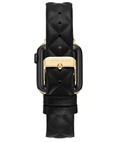 Anne Klein Women's Black Quilted Genuine Leather Band designed for Apple Watch 42mm (Series 1-3 only) & 44/45/46/49mm (Ultra & Ultra 2)