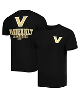 Men's Champion Black Vanderbilt Commodores Team Stack 2-Hit T-shirt