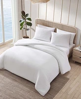 Closeout! Tommy Bahama Home Wicker Woven Solid 3 Piece Duvet Cover Set, Full/Queen