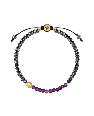 Blessed Equilibrium - Amethyst Lotus Hematite Health Bracelet