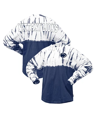 Women's Navy Penn State Nittany Lions Tie-Dye Long Sleeve Jersey T-shirt