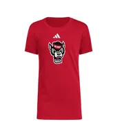 Big Boys adidas Red Nc State Wolfpack 2023 Sideline Locker Room Logo Fresh T-shirt