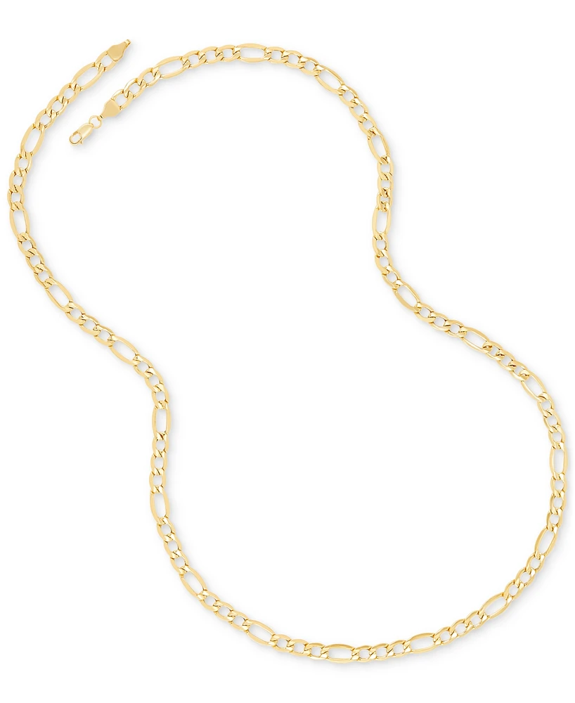 Lightweight 22" Figaro Link Necklace (5-3/4mm) in 14k Gold