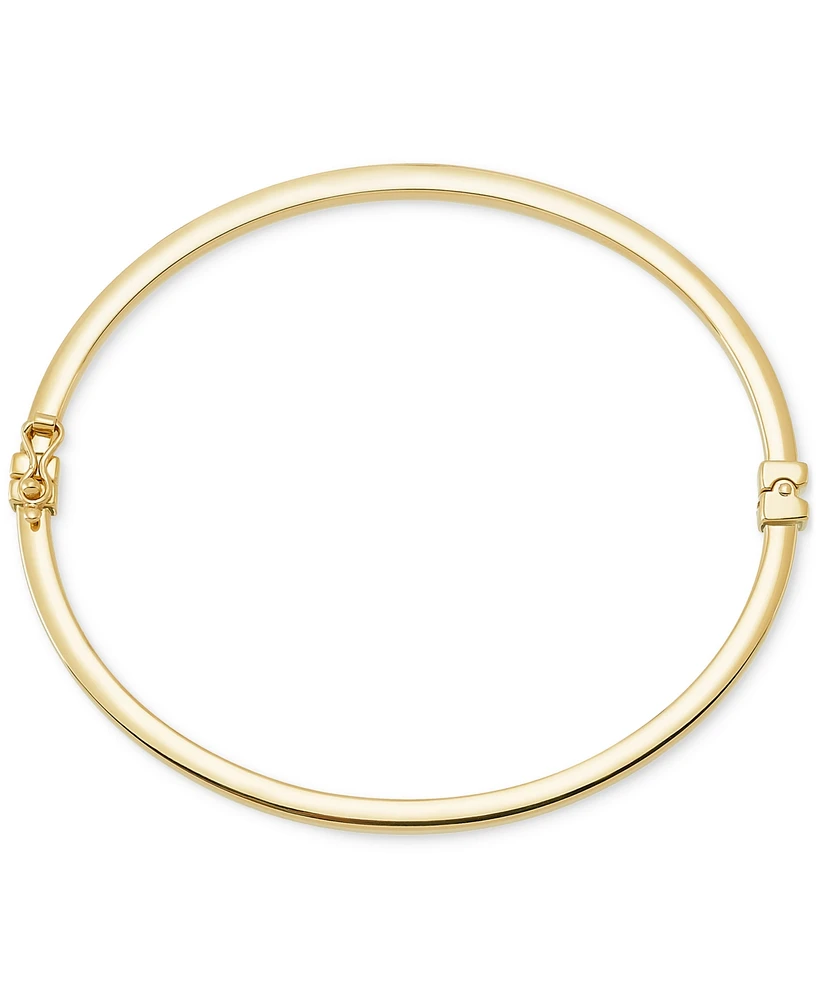 Italian Gold Square Tube Hinge Bangle Bracelet in 14k Gold