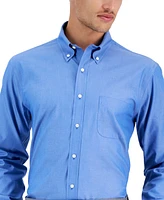 Men's Regular Fit Non-Iron Polo Button-Down Collar Solid Pinpoint Dress Shirt