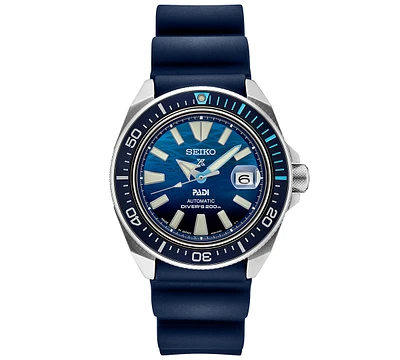 Seiko Men's Automatic Prospex Padi Special Edition Blue Silicone Strap Watch 45mm