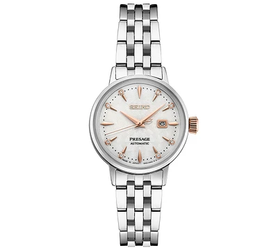 Seiko Women's Automatic Presage Diamond Stainless Steel Bracelet Watch 30mm
