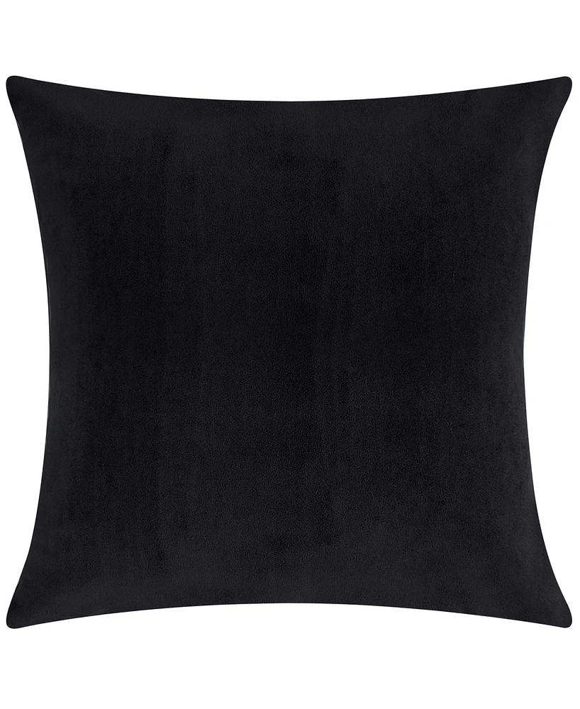 Edie@Home Halloween Velvet Peace Skeleton Decorative Pillow, 18" x 18"