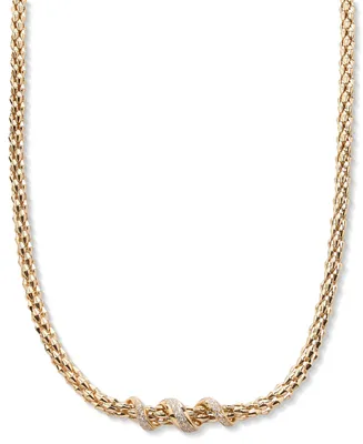 Diamond Twist Pyramid Link 18" Collar Necklace (5/8 ct. t.w.) in 14k Gold-Plated Sterling Silver