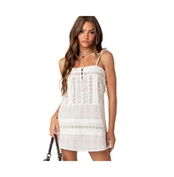 Women's August Cotton Lace Mini Dress