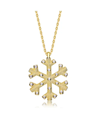 Sterling Silver Cubic Zirconia Snowflake Pendant