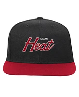 Big Boys and Girls Mitchell & Ness Black Miami Heat Team Script Snapback Hat